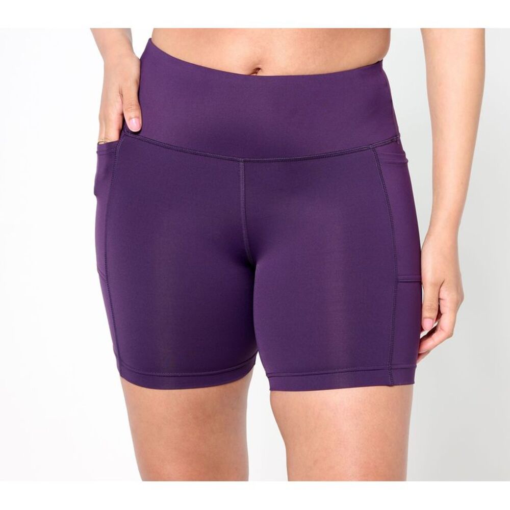 Lands' End Purple High-Waist Active Bike Shorts NWT